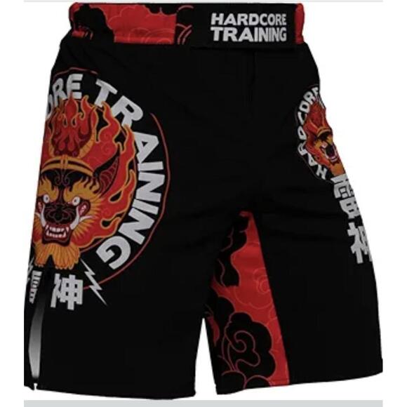 Hardcore Training Fight Shorts Kids Size 16 Boxing MMA Combat BJJ Grappling Muay